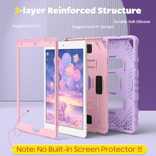 Fintie three layer protective child safe case purple showing flexible silicone outer shell detail