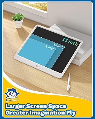 TEKFUN electronic note pad showing one touch erase button function close up view