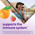 Supplement facts panel on the back of Vitafusion Power Zinc and Vitamin C bottle