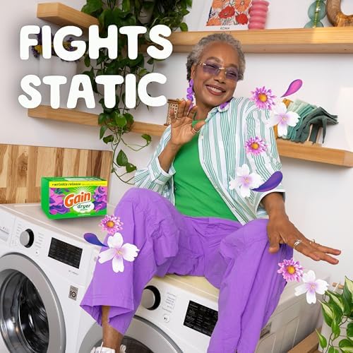 Gain wrinkle release laundry sheets back label showcasing product ingredients and safety details.