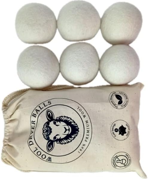 Reusable hypoallergenic wool balls for sensitive skin laundry care
