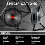 Side profile of the 160 Watts 4 Ohms vehicle loudspeaker displaying mounting depth and magnet size.