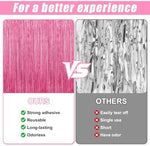 Crosize pink foil backdrop being peeled and stuck using the built-in adhesive tape