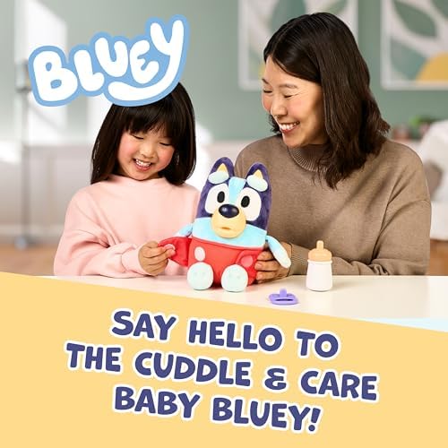 Bluey interactive plush toy with pacifier accessory