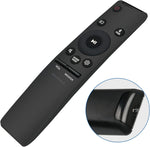 Close-up of button layout for power volume and input selection on audio remote