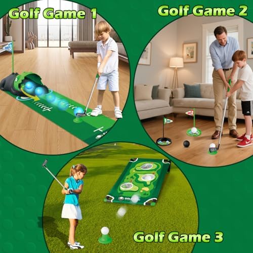 LED light up golf balls glowing for night play.