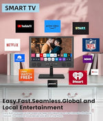 Rear view of the 14 inch smart TV highlighting the three HDMI ports and USB input options.