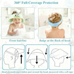 Soft baby hair washing shield with protective ear flaps to prevent water entry