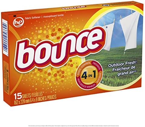 Bounce anti static laundry sheets packaging back details showing instructions