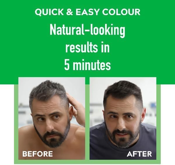 Just For Men hair color box contents for gray coverage