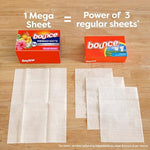 Oversized 5 in 1 Bounce fabric conditioning sheet being placed into a tumble dryer