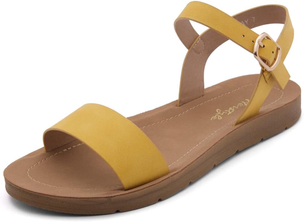 Herstyle Flat Sandals for Women - Open Toe 1 Band Ankle Strap Summer Dressy Sandals, Lightweight Casual Strappy Slip-On Flats with Adjustable Buckle - Image 12