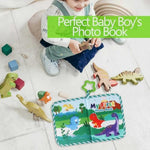 GPIRAL fabric memory book close up on the premium stitching and chewable baby safe edges.