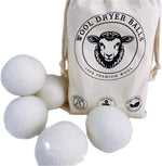 Energy efficient reusable dryer balls on white background