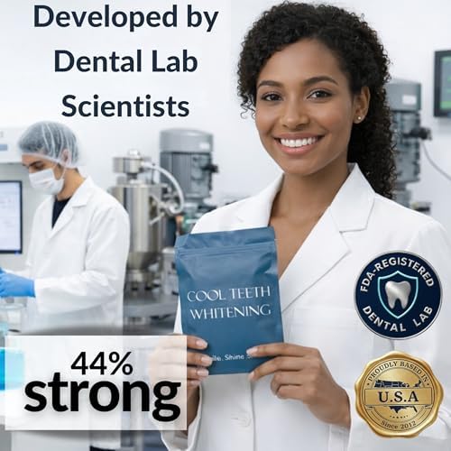 Enamel safe teeth whitener kit packaging showing professional strength components for fifty uses