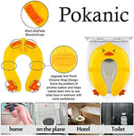 Folded travel potty seat with non slip silicone pads showing compact size