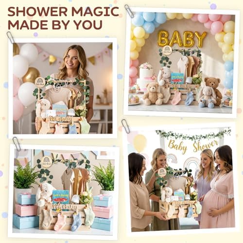 Giftacity baby shower crate display assembly parts including the solid wood panels hangers and easy instruction manual components.