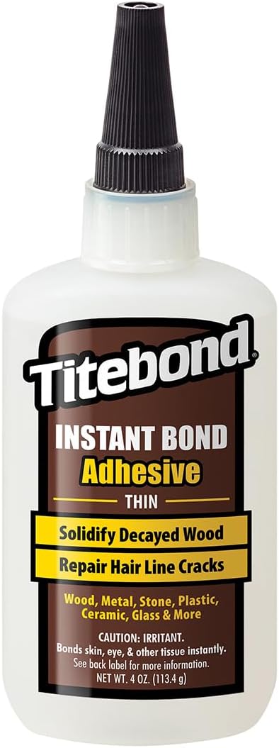 Titebond Instant Bond Medium CA Super Glue - Ethyl Cyanoacrylate Adhesive Filling Knots & Voids, 5-7 Second Set - 4 Oz. 6212 - Image 12