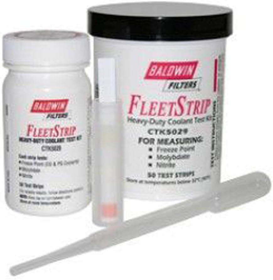 Baldwin Filters CTK5029 FleetStrip heavy duty coolant test kit front view featuring carrying case and diagnostics strips