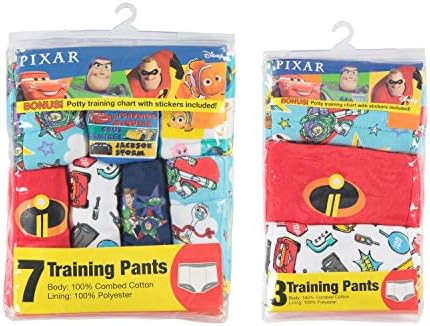 Unisex Disney potty training underwear pack with included progress tracking chart