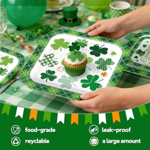 St Patricks Day dessert plates and napkins set