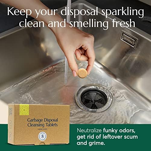 Close up of Cleanomic garbage disposal cleaning tablet