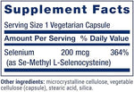 Organic plant-derived selenium antioxidant capsules by Life Extension for cellular health.