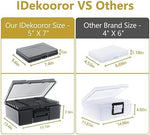 Detailed view of IDekooror 5x7 photo organizer with carrying handle
