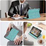 Interior perspective of the Fintie tablet case highlighting the soft microfiber lining and non-slip strips.