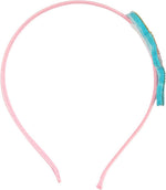 Bowbear mermaid crystal headband side angle showing satin band