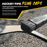Side view illustration showing the precise fit dimensions of the polypropylene hockey handle plug.