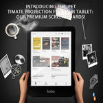 Laoshusheng screen protector showing glare reduction on Kobo device