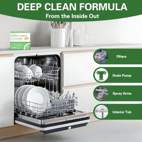 Oooflower dishwasher cleaner tablets placed near kitchen dishwasher