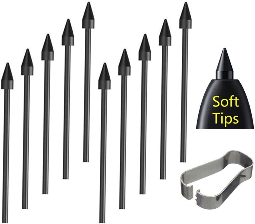 [10Pcs] OEM Tab S8 Soft Tips,Nibs [0.7mm] Replacement for Samsung Galaxy Tab S8/Tab S6 Lite/Tab S7/Book Pro 360 Stylus S Pen with Tools (Black) - Image 1