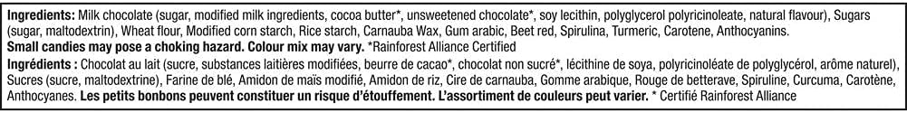 Sustainably sourced peanut free smarties chocolate candy imported from Canada