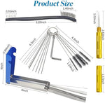 Close up of the precision cleaning needles and detachable key ring organization system.