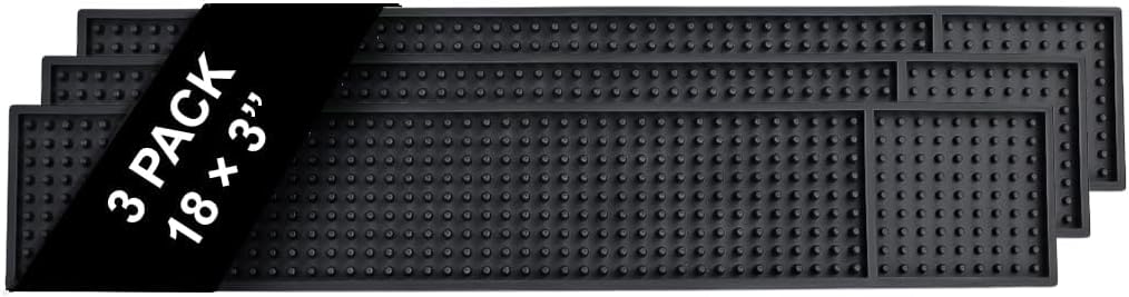 Rubber Bar Mats for Countertop by ProTensils - 18" x 12" Black Bar Mats for Bartending, Bar Service Mat, Home Bar, Coffee Bar Mat Spill Matt (2 Pieces) - Image 9