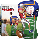 Island Genius Inflatable Football Target Toss Game base setup showing water filling valve