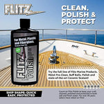 Authentic USA made Flitz polish showing the non-abrasive liquid consistency.