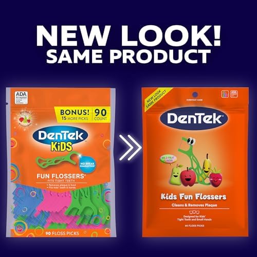 Back label of DenTek children dental picks detailing the American Dental Association acceptance seal