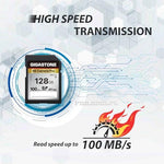 High speed Gigastone memory card demonstrating waterproof and shockproof capabilities