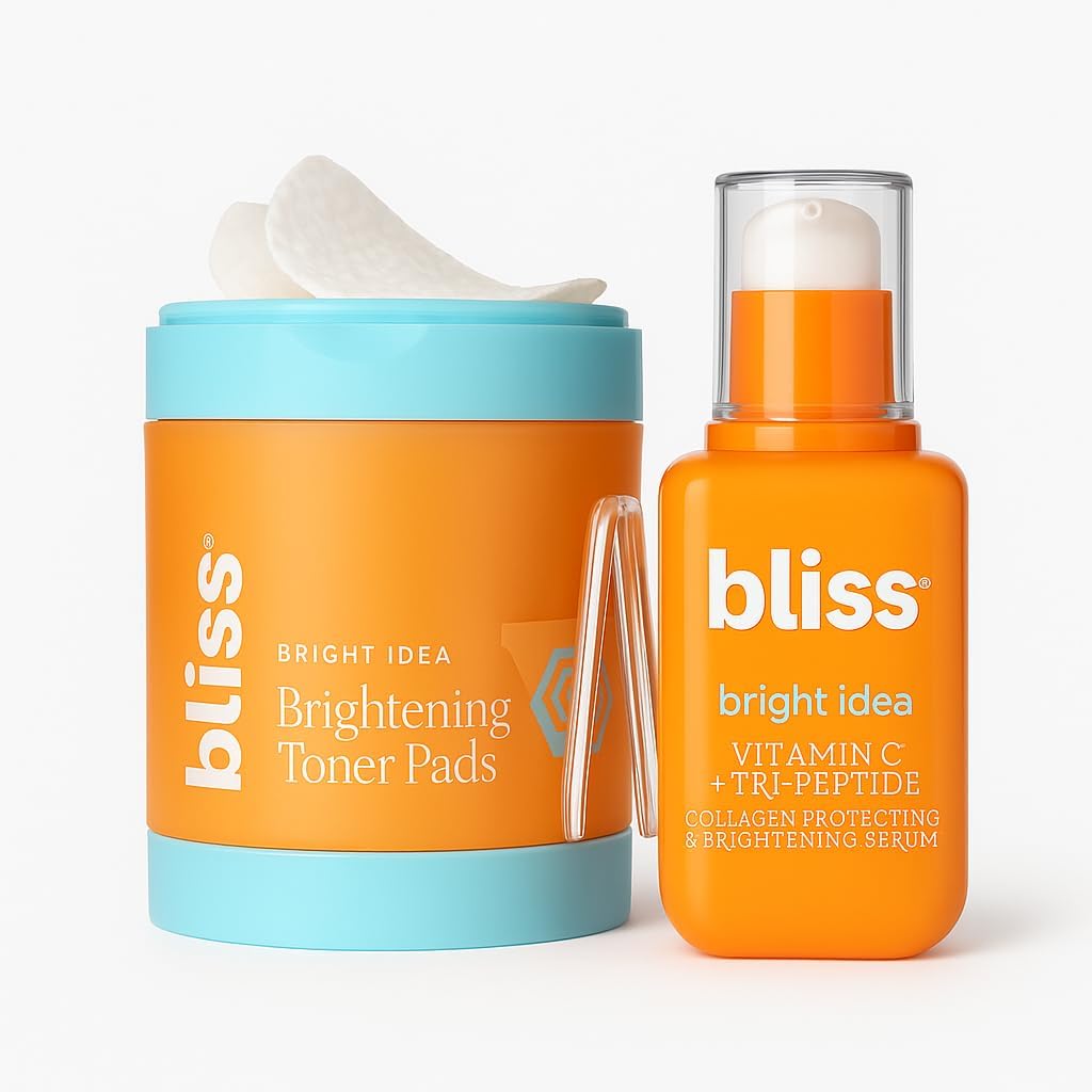 Bliss Vitamin C Radiant Skin Duo packaging front view showcasing serum and toner pads container.