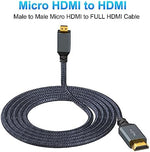 Twozoh high speed 4K Micro HDMI cord connection close up showing nylon braiding.