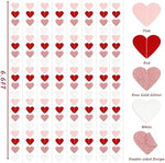 Pre stitched heart hanging strings displayed elegantly across a living room window