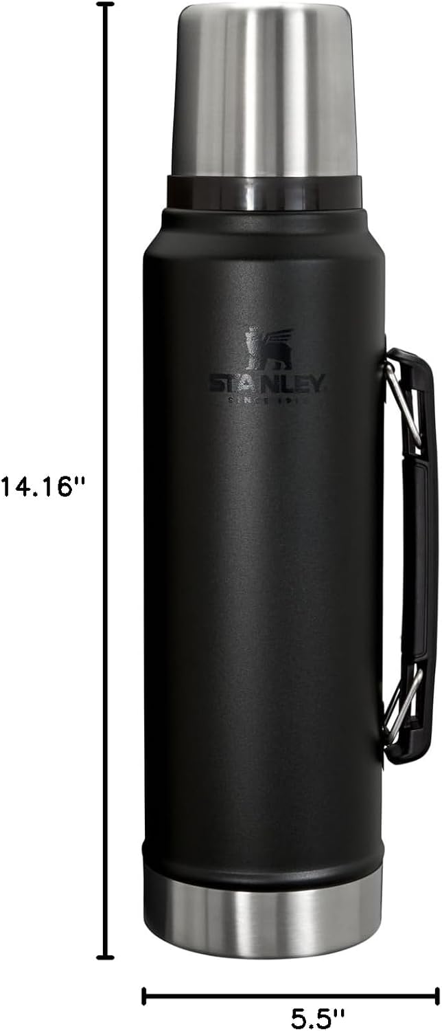 Stanley classic legendary travel flask showing the durable fold flat carry handle