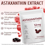 QYCOTXYR Astaxanthin triple strength antioxidant softgels with coconut oil base for absorption
