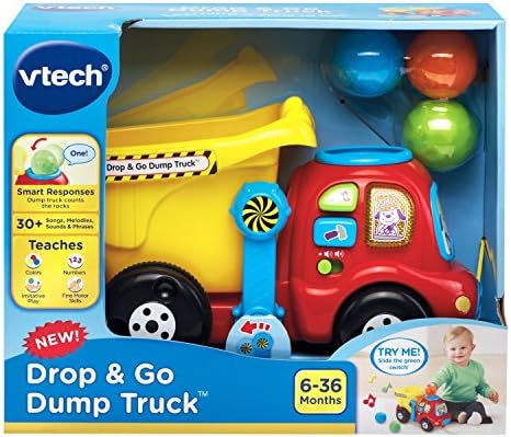 Side profile of the VTech yellow push and pull developmental toy for kids