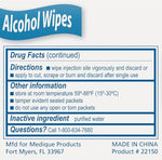 Sterile alcohol prep pads for first aid and pre-injection cleaning