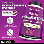 Nutrivein Premium Resveratrol antioxidant benefits graphic
