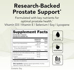 Theralogix Prostate 2.4 supplement showing ingredients panel and NSF certification logo